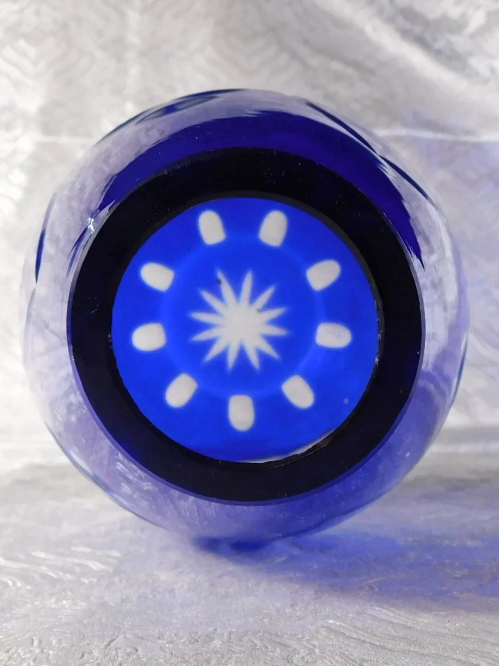 Blue Cut to Clear Vase # 27707